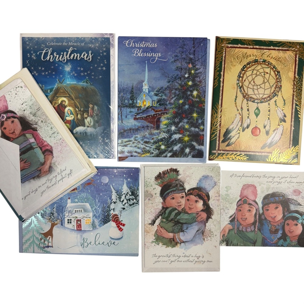 St. Labre/Joseph's Indian School Lot of 18 Christmas Cards Native American Art